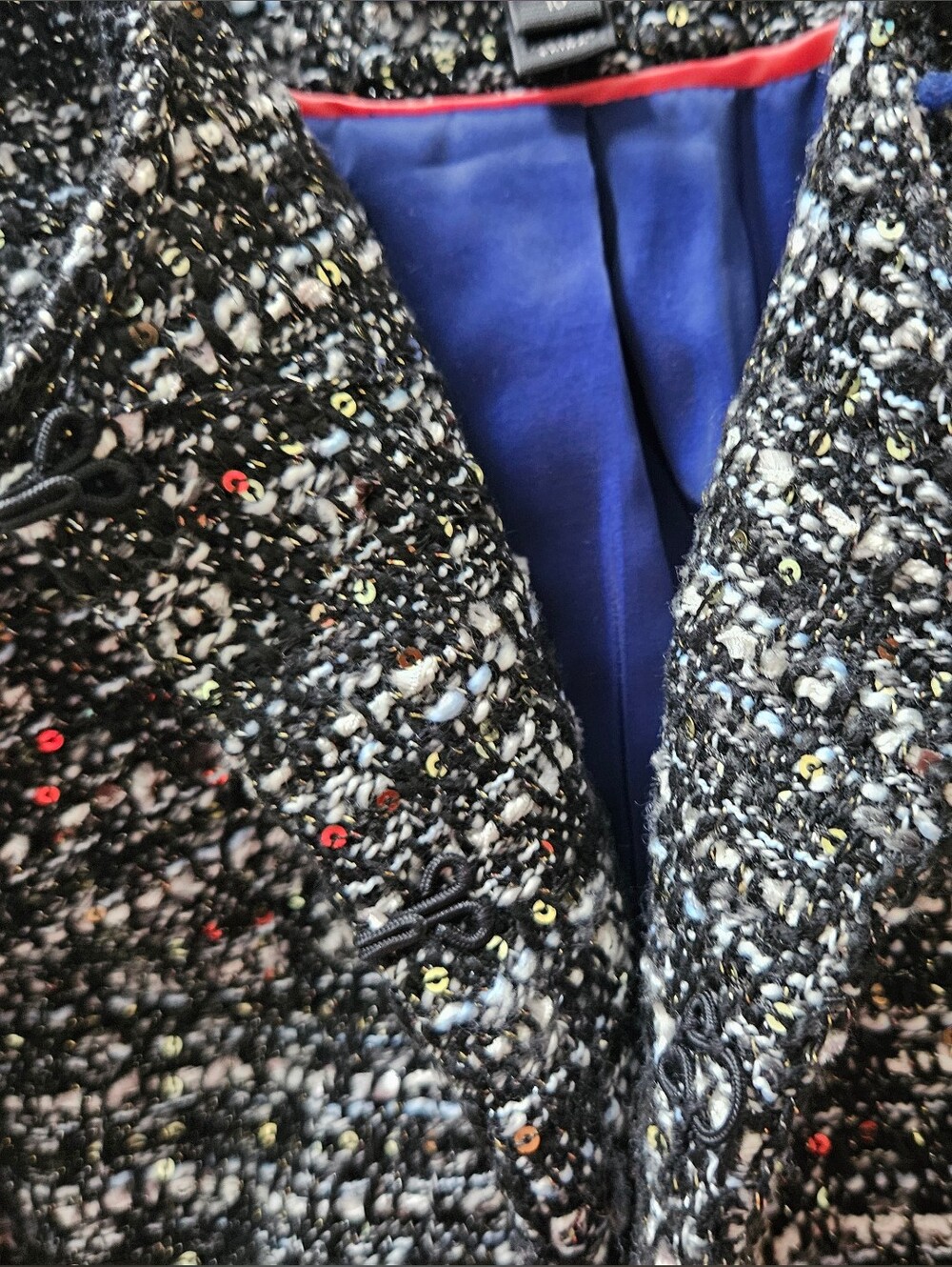 Bell Sleeves J. Crew Lady Jacket Blazer in Sequin Tweed Sz.10 - Picture 5 of 11